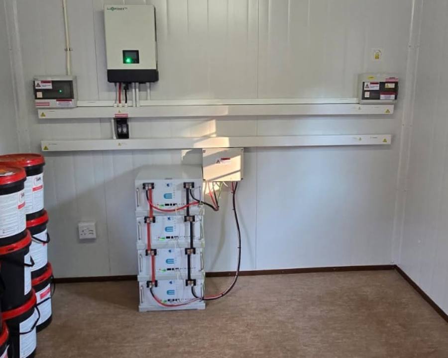 Inverter and battery stack in a small equipment room